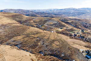 Drone / aerial view with a mountain view