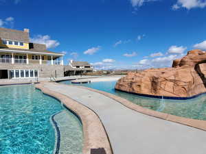 View of pool with a patio area