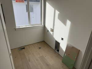 Empty room featuring light hardwood / wood-style floors