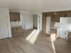 Kitchen featuring light hardwood / wood-style flooring