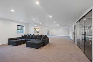 View of carpeted living room