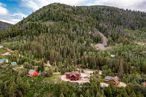 Birds eye view of property featuring a mountain view