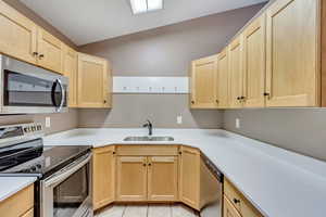 Kitchen with new quartz counters