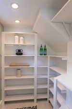 View of walk-in pantry.