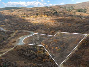 Birds eye view of property featuring a mountain view