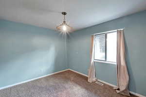 View of carpeted spare room