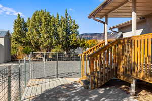 Exterior space with a mountain view