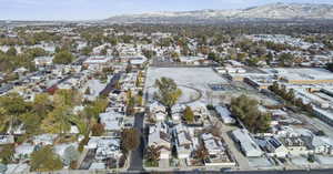 Drone / aerial view with a mountain view