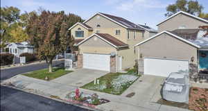 Front facade with a garage