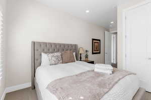 Bedroom featuring carpet floors