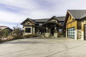 View of front of home with a garage