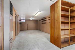 Basement with wooden walls