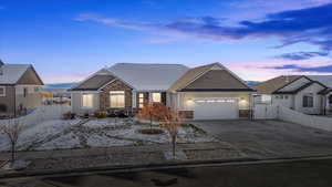 View of front of home with a garage