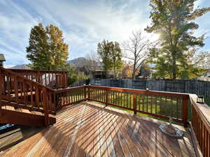 Wooden deck with a lawn