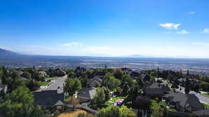 Aerial view with a mountain view