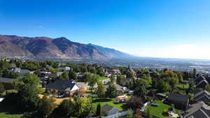 Aerial view with a mountain view