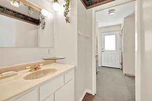 Bathroom featuring vanity