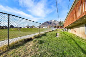 View of yard featuring a mountain view