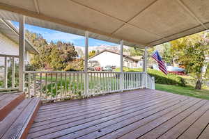 View of wooden deck