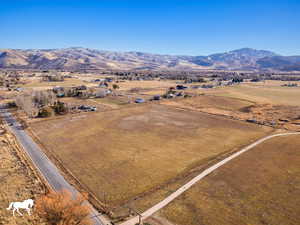 Bird's eye view with a mountain view and a rural view