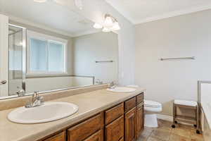 Master Bath with double vanity and separate tub and shower