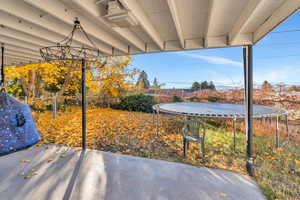 View of patio / terrace with a trampoline