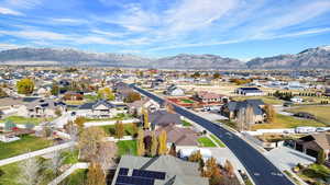 Aerial view featuring a mountain view