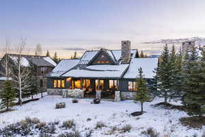 View of snow covered property