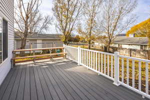 View of wooden deck