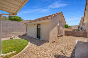 Exterior space with a patio area