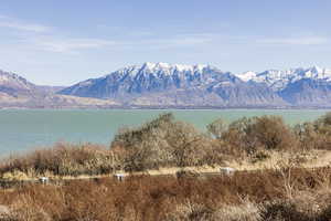 View of mountain feature with a water view