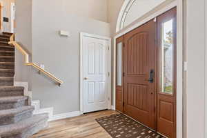 Foyer featuring light wood-type flooring