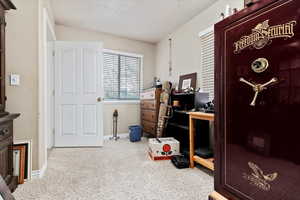 Interior space with carpet floors