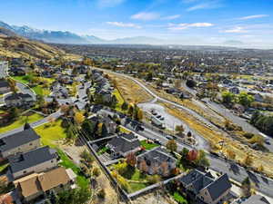 Drone / aerial view with a mountain view