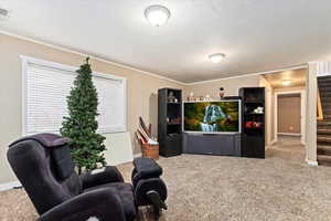 View of carpeted living room