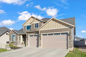 Craftsman-style house with a garage