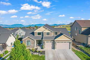 View of front facade with a mountain view