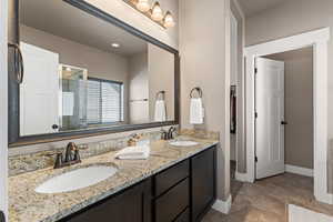 Bathroom featuring vanity