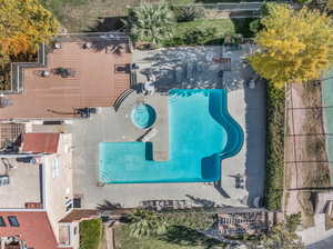 Birds eye view of property