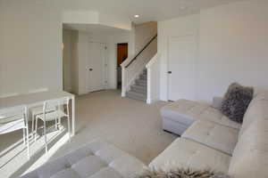 View of carpeted living room