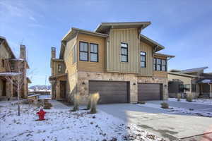 View of front facade with a garage