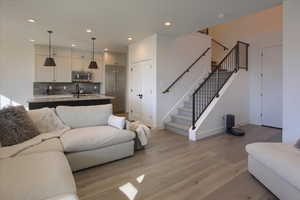 Living room featuring light hardwood / wood-style floors