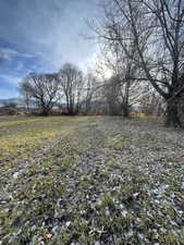 View of yard with a rural view