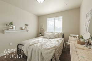 View of carpeted bedroom