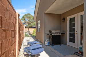 View of patio / terrace with area for grilling and french doors