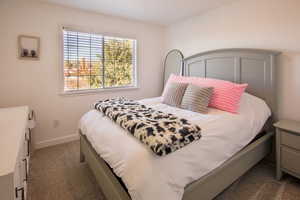 Bedroom 3 of 3 up with carpet floors. Light and bright with nice view window