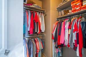 View of walk in closet