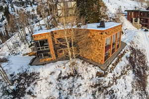 View of snowy aerial view