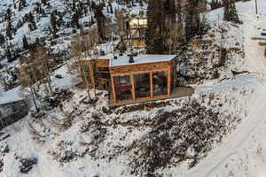 View of snowy aerial view