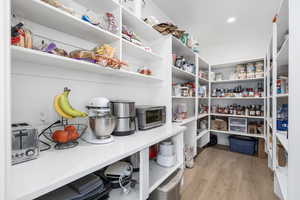 View of pantry with butler prep area